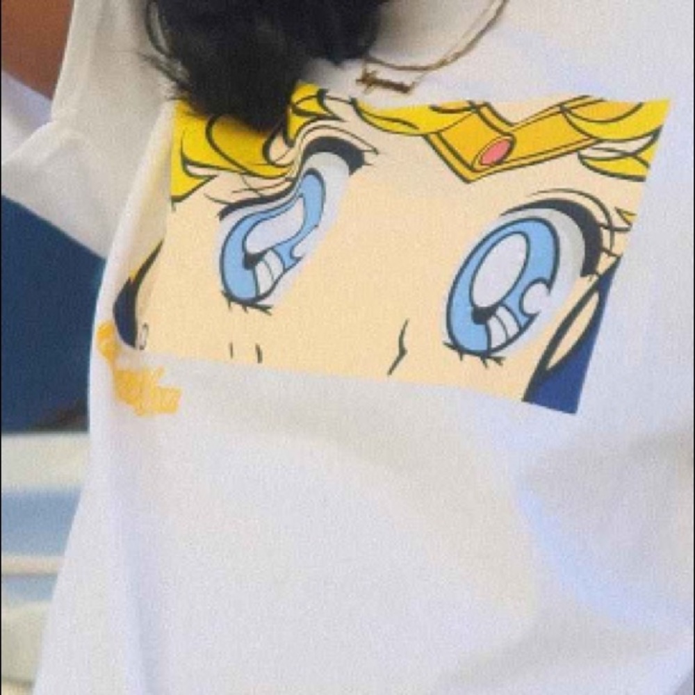 Sailor Moon Her Eyes Short Sleeve Graphic Tee Shirt in White